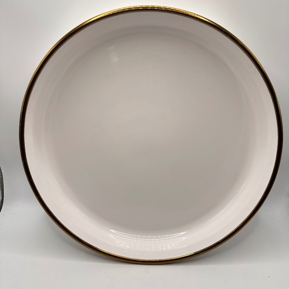 Vintage Corning Ware French White Gold Rim Quiche Tart Baking Dish F-3-B 24cm